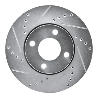 R1 Concepts EDZ-73010L Brake Rotor Drilled and Slotted Silver